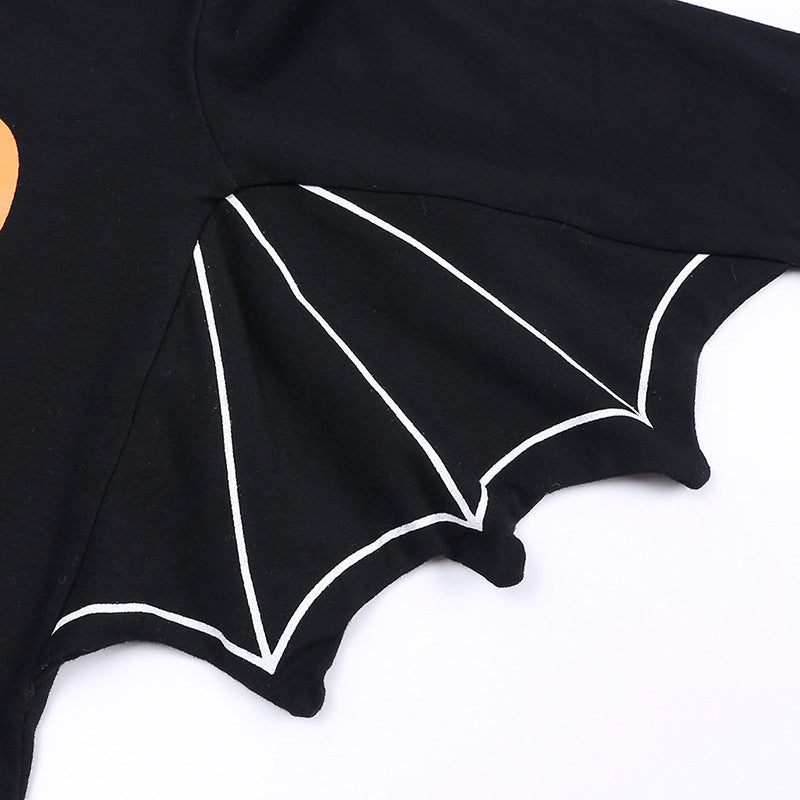 Nuevo mono de Halloween de manga larga para bebé, mono de Halloween con alfabeto de calabaza, mono de bebé de Halloween, mono triangular