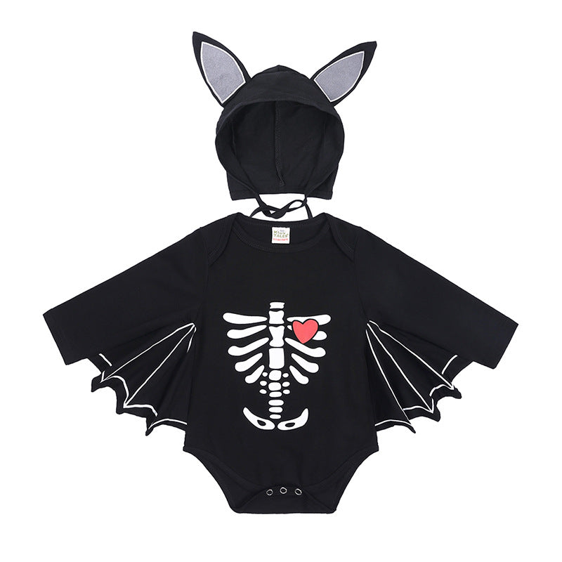 Nuevo mono de Halloween de manga larga para bebé, mono de Halloween con alfabeto de calabaza, mono de bebé de Halloween, mono triangular