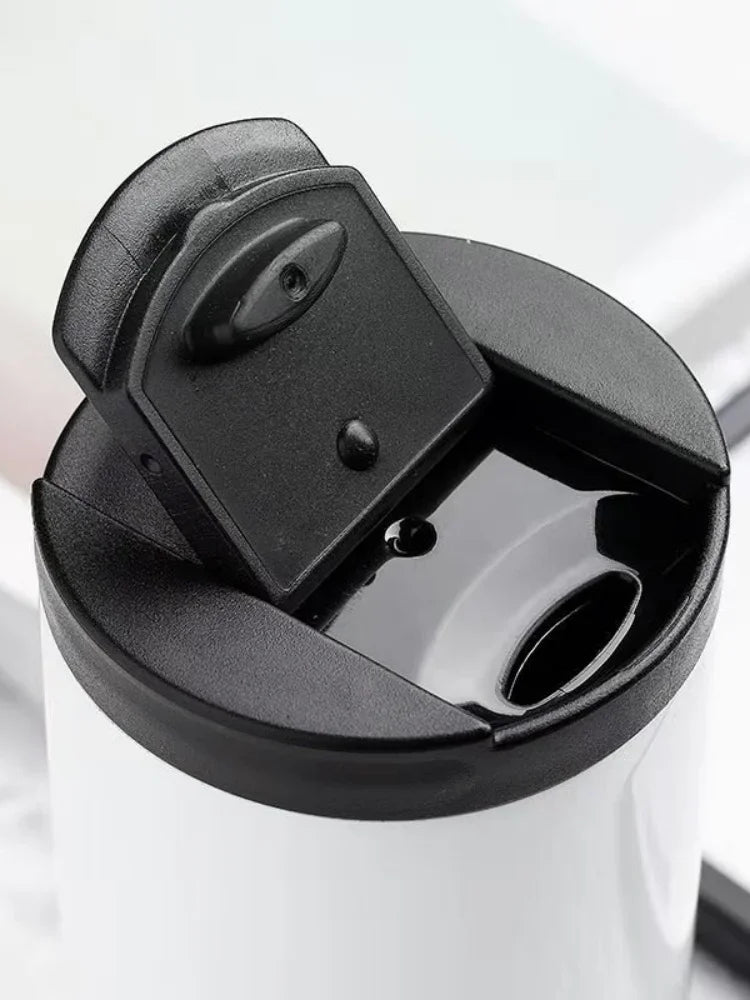 Mug termico, Termo de acero inoxidable de 400 ml, taza de café con tapa, portátil, para café, bebidas calientes,
