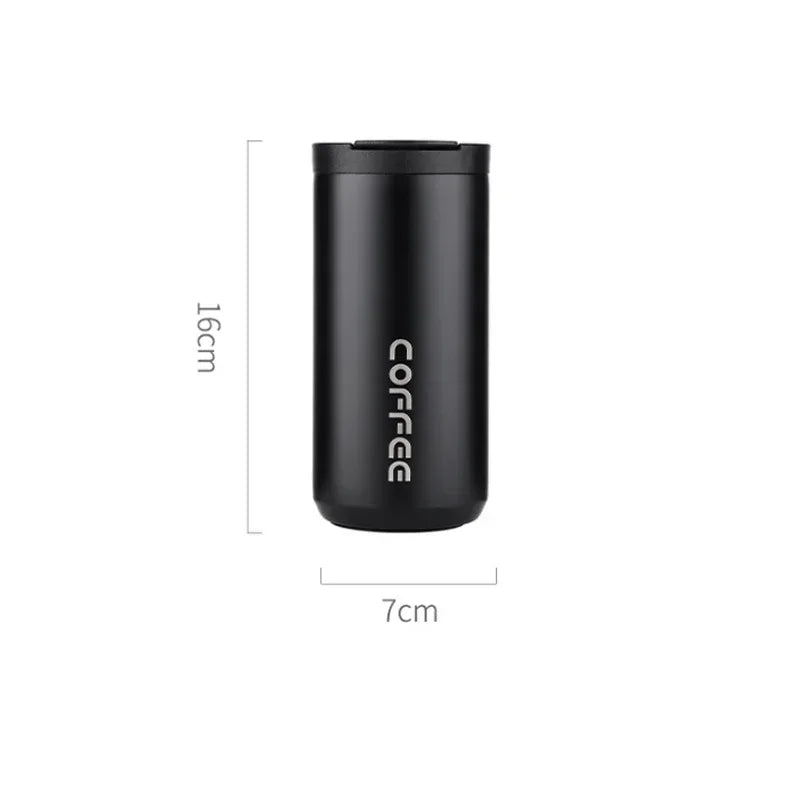 Mug termico, Termo de acero inoxidable de 400 ml, taza de café con tapa, portátil, para café, bebidas calientes,