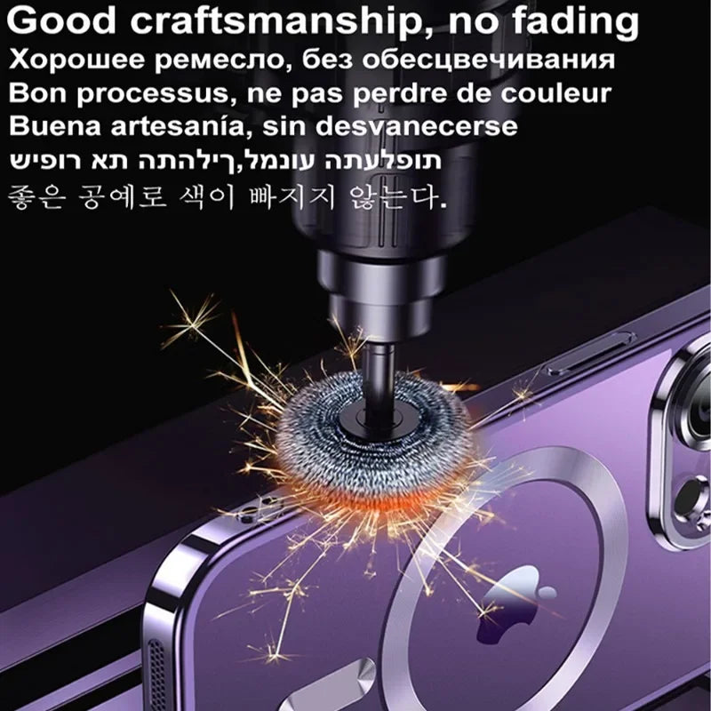 Funda magnética con revestimiento para camaras para iPhone 17, 16, 15, 14, 13, 12 y 11 Pro Max Plus, con carga inalámbrica y protector de lente.